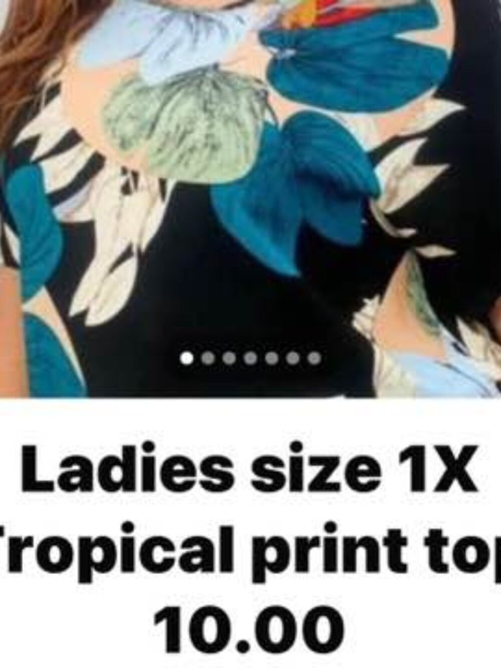 Ladies 1XL New Tropical. print shirt 10.00